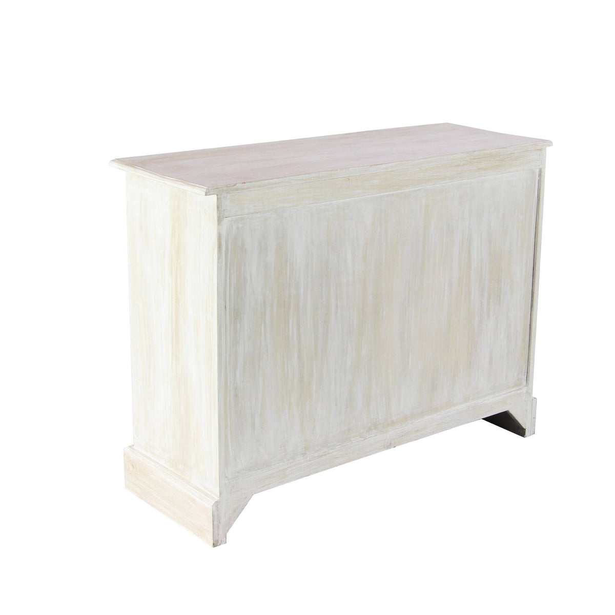 White 6 Drawer Mahogany Wood and Glass Chest Cabinet H5002