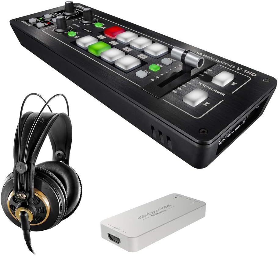 Portable 4 x HDMI Input Switcher with USB Capture & Headphones Bundle D44794