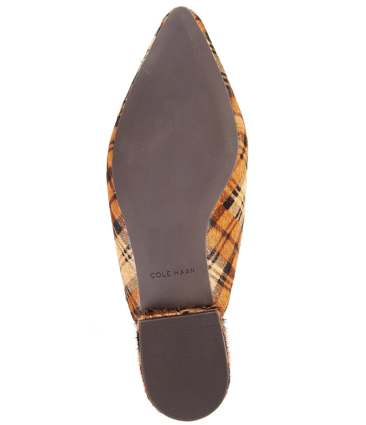 Plaid Print Calf Hair Mules W533845