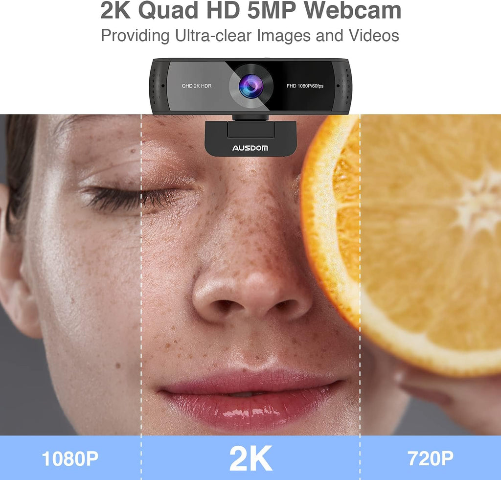 2K QHD Autofocus Webcam with Dual Noise Cancelling Microphones, Pack of 2 B922