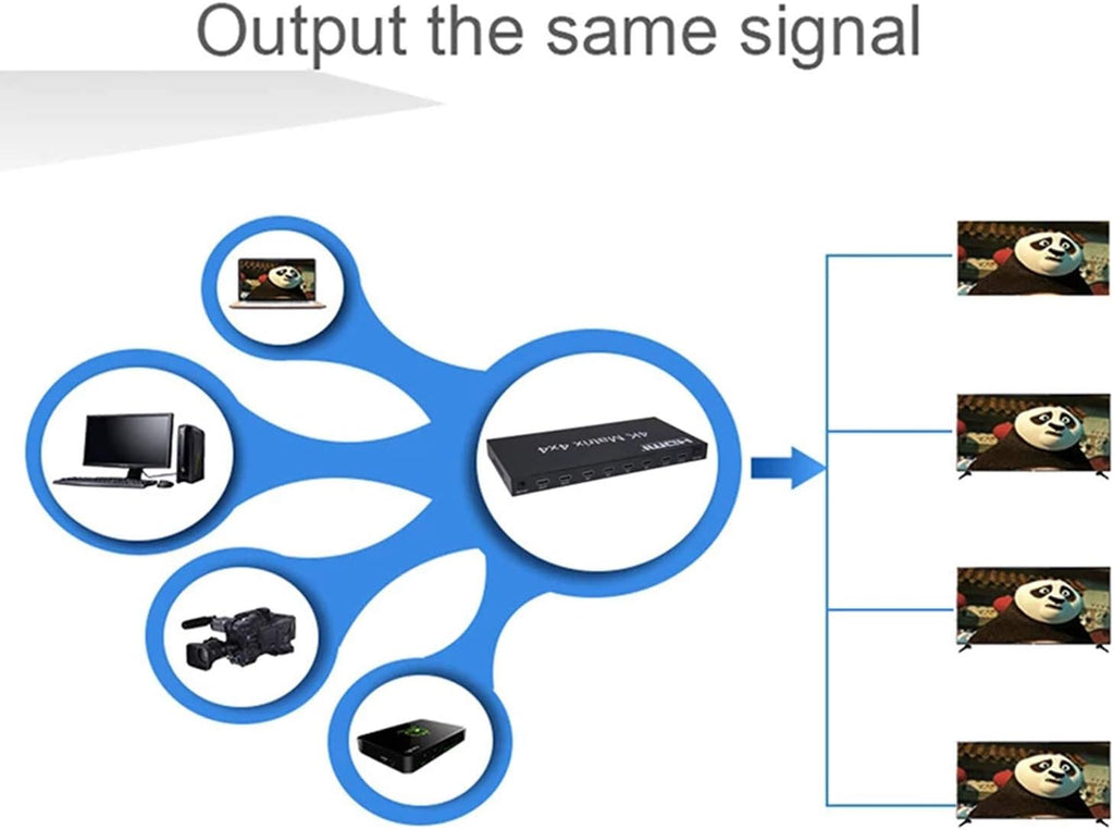HDMI Matrix 4x4 4K 60Hz 4:4:4 HDR EDID Scaler Switch 18Gbps G420