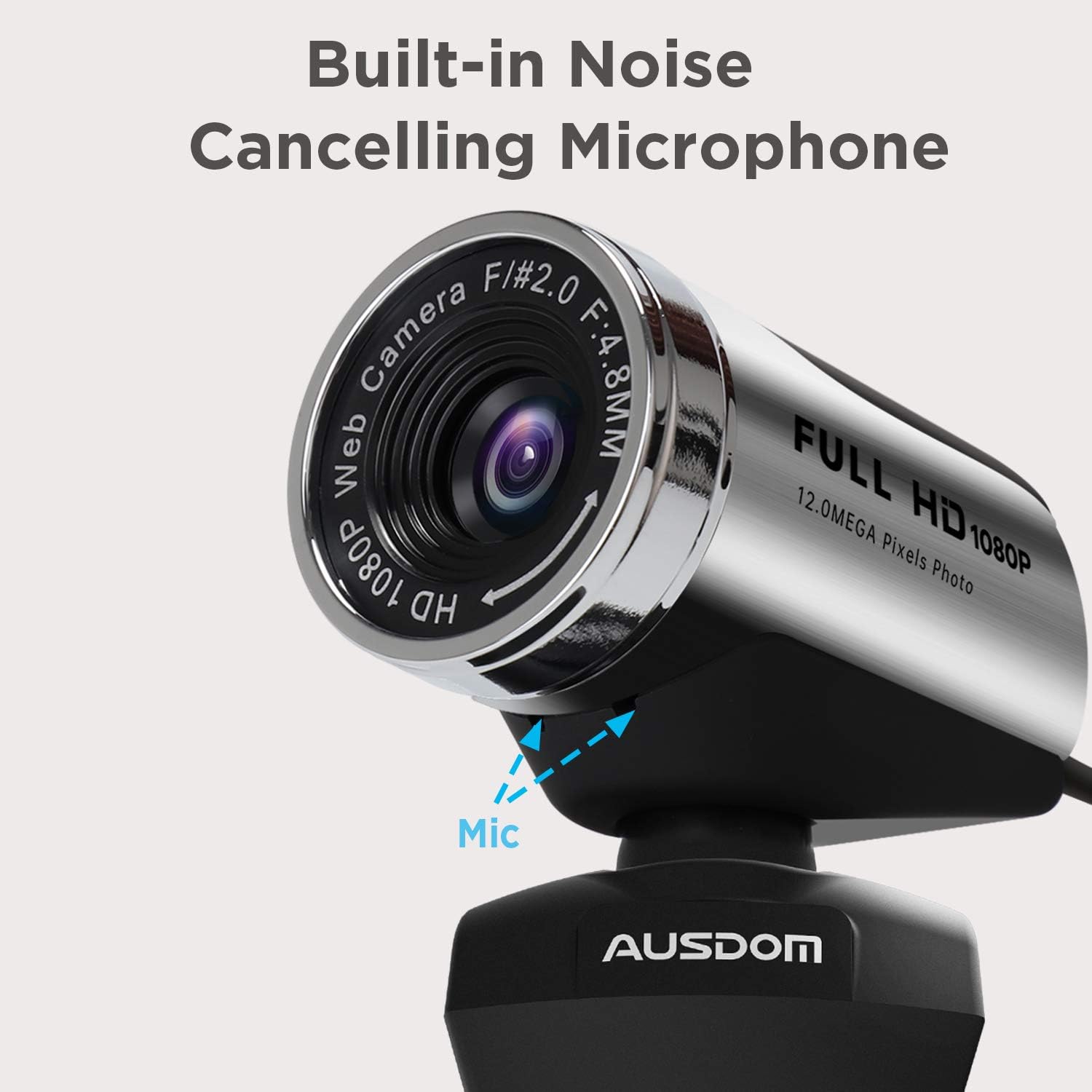Full HD 1080P Wide Angle Webcam with Anti-Distortion, 90-Degree FOV, Pack of 2 V372