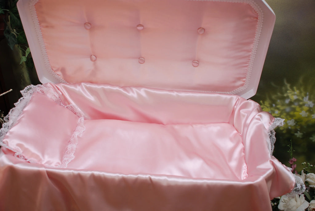 White/Pink Medium Pet Casket S631957