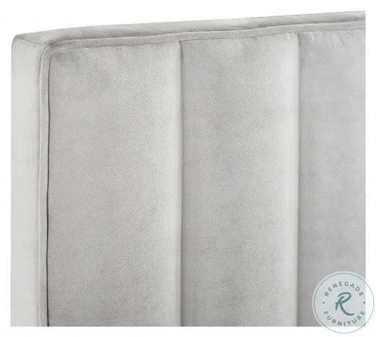 Light Gray King Velvet Channel Headboard H188