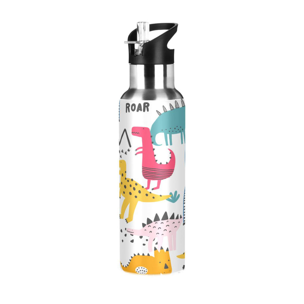 Stainless Steel Insulated Thermos Vacuum Flask Water Bottle with Straw Lid D704986