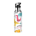 Stainless Steel Insulated Thermos Vacuum Flask Water Bottle with Straw Lid D704986