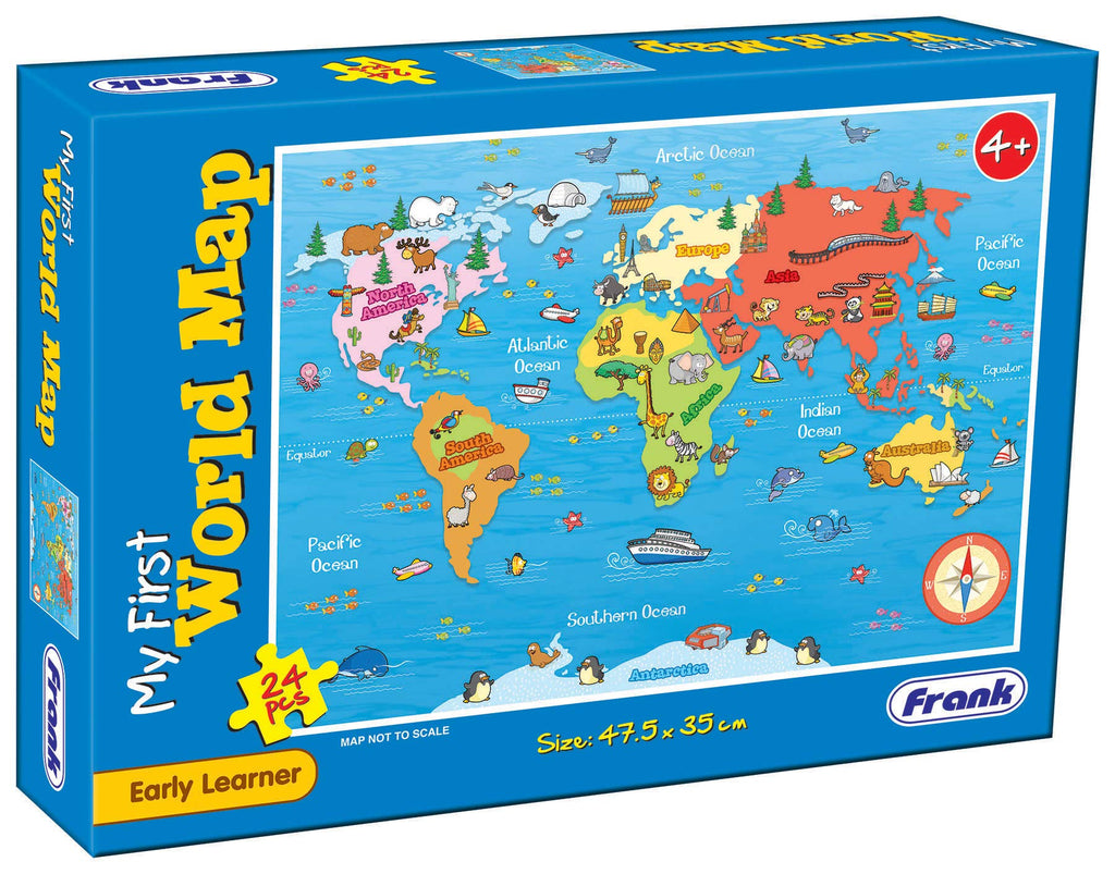 World Map Puzzle 24 Pieces Jigsaw Puzzle For Kids Age 4 Years Old And Above R788