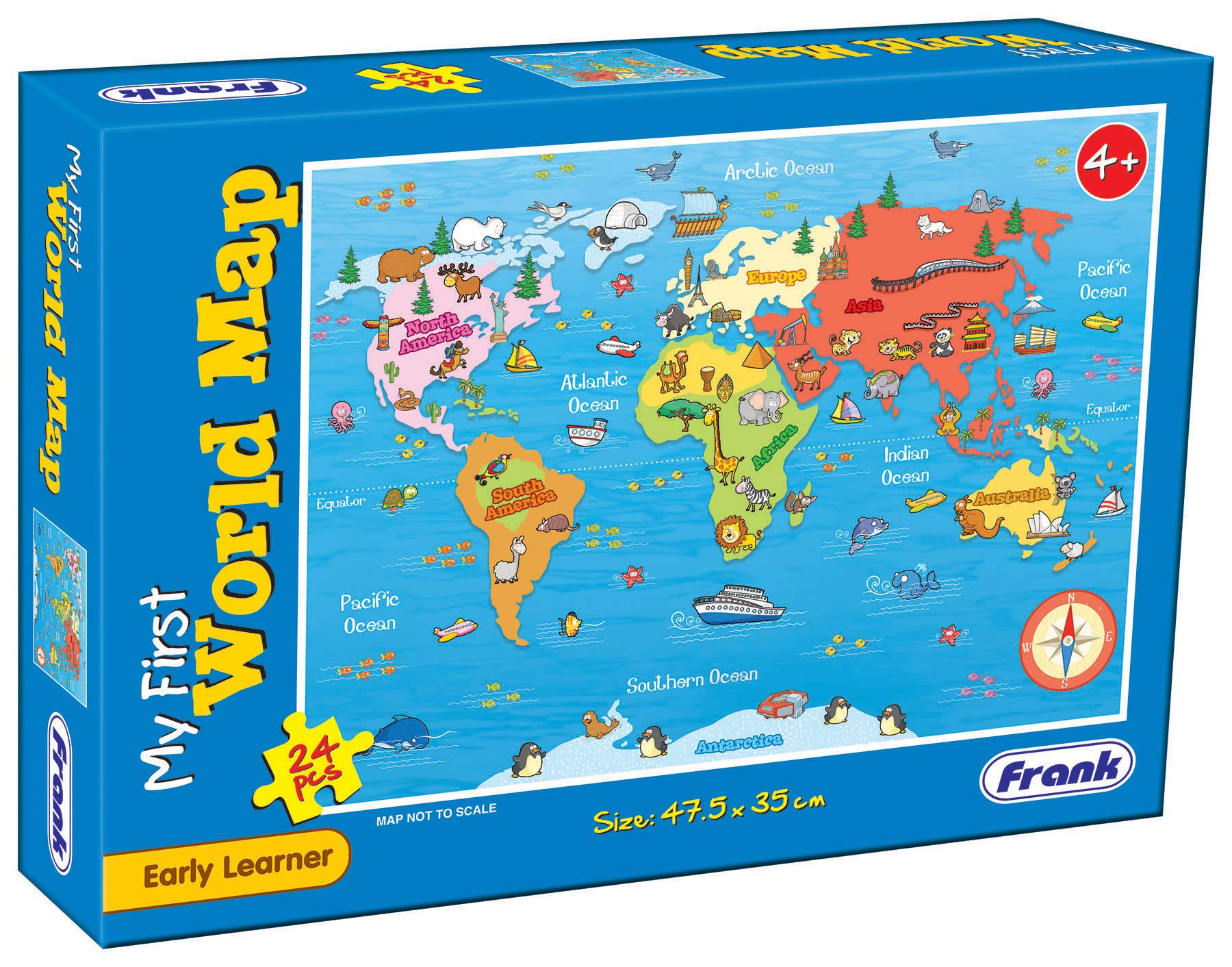 World Map Puzzle 24 Pieces Jigsaw Puzzle For Kids Age 4 Years Old And Above R788