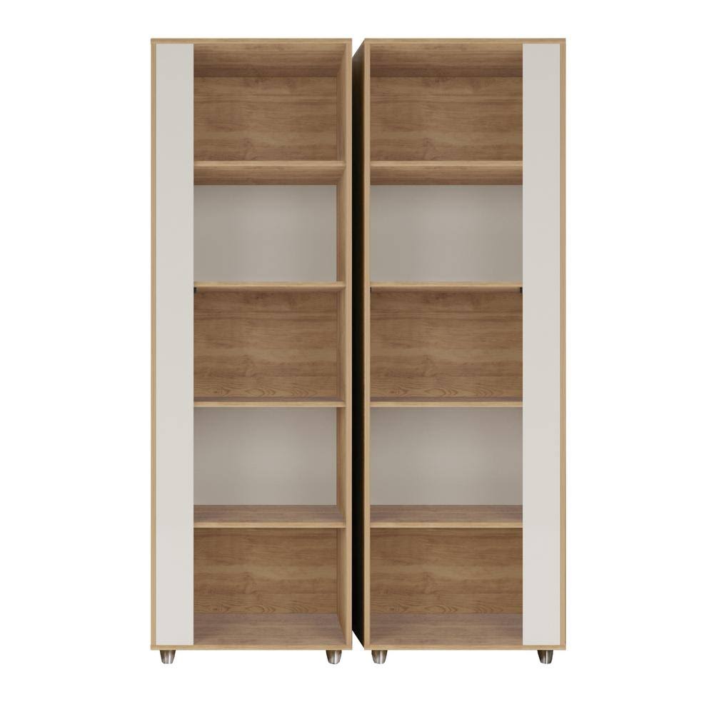 Off White 5-Shelf Bookcase (Set of 2) F56788