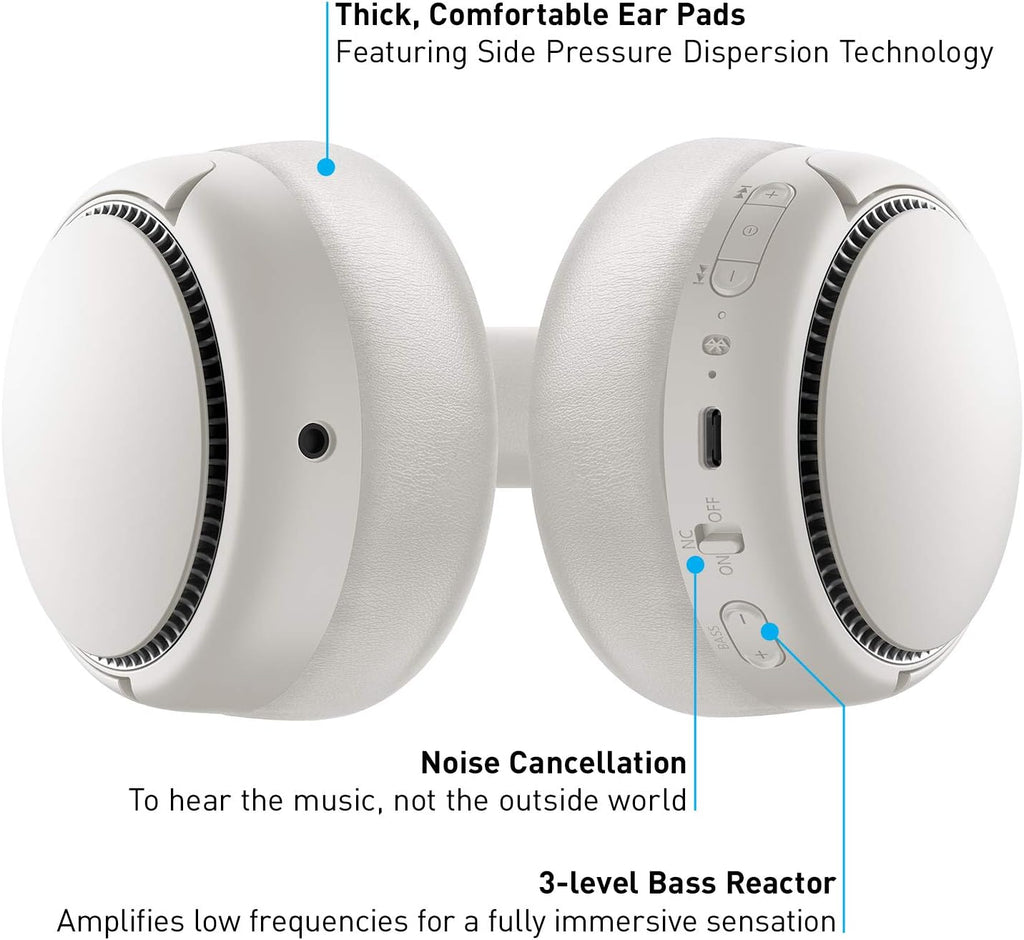 Sand Beige Wireless Bluetooth Noise Cancelling Headphones Pack of 2 E1254