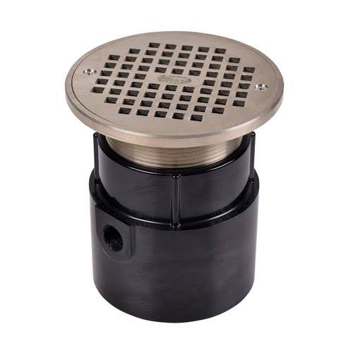4x22 ABS Adjustable Pipe Fit Drain with 6 Cast Nickel Grate and Round Top M52362