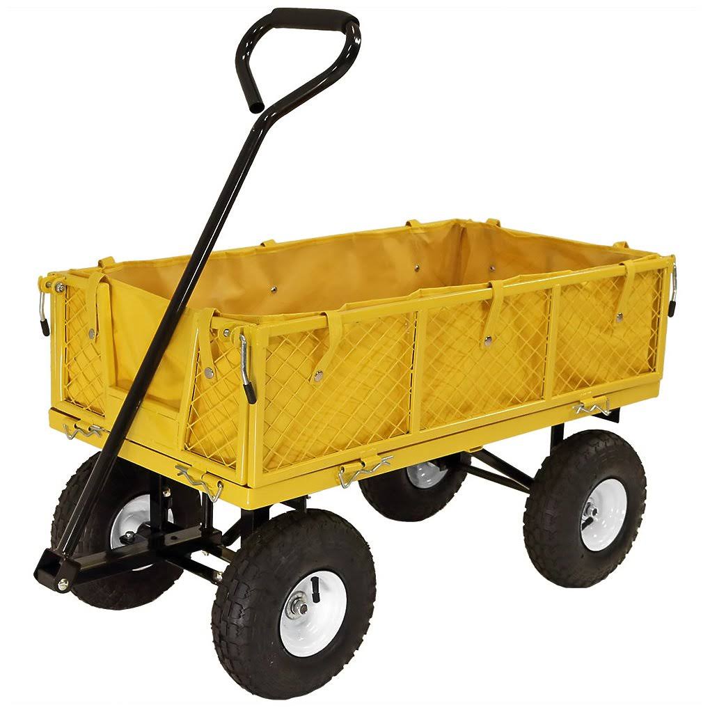 Black Utility Cart with Folding Sides and Liner K3847
