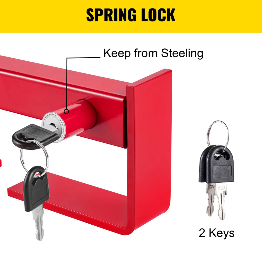 Red Powder-Coated Semi Truck Door Lock with 2 Keys D63445