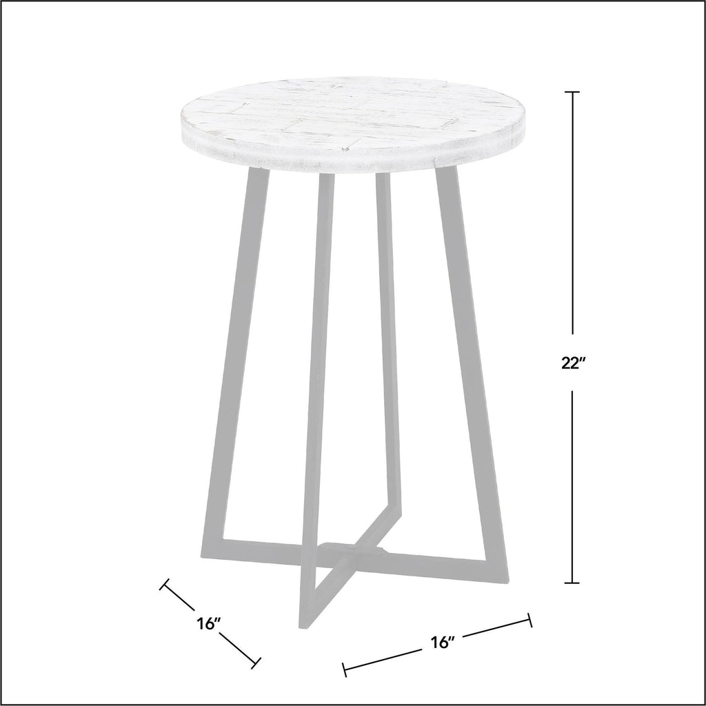 White Farmhouse Shiplap Table, Wood, 16 x 16 x 22 in O642189