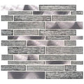11.73 in. x 11.61 in. x 8mm Glass Metal Mesh-Mounted Mosaic Tile U9164