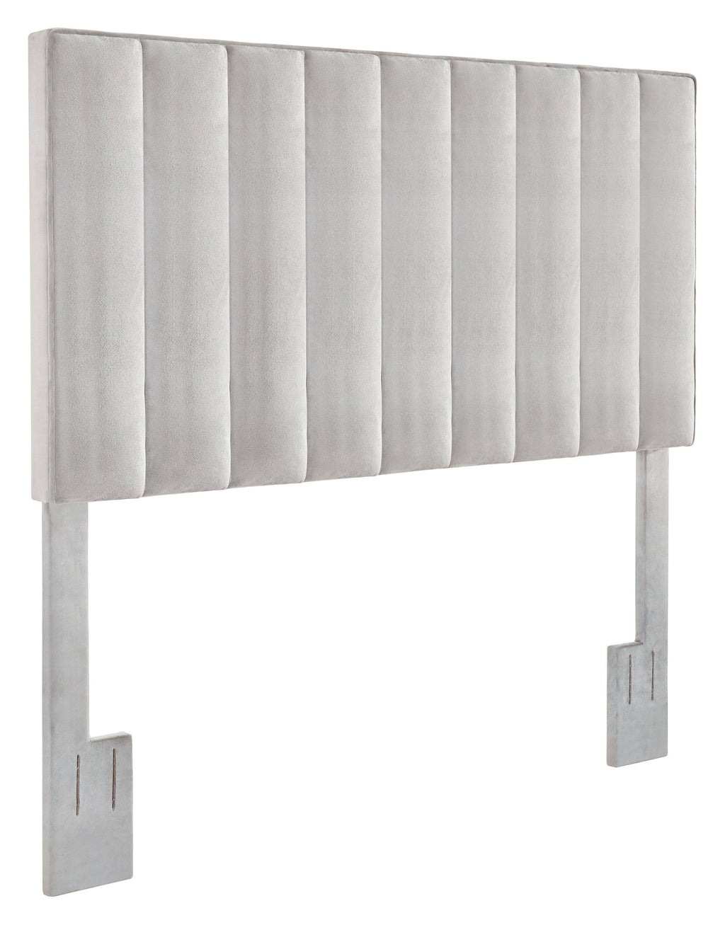Light Gray King Velvet Channel Headboard H188