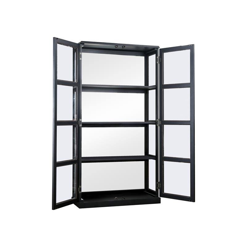 Black 5-Shelf Wood Curio Cabinet D3884