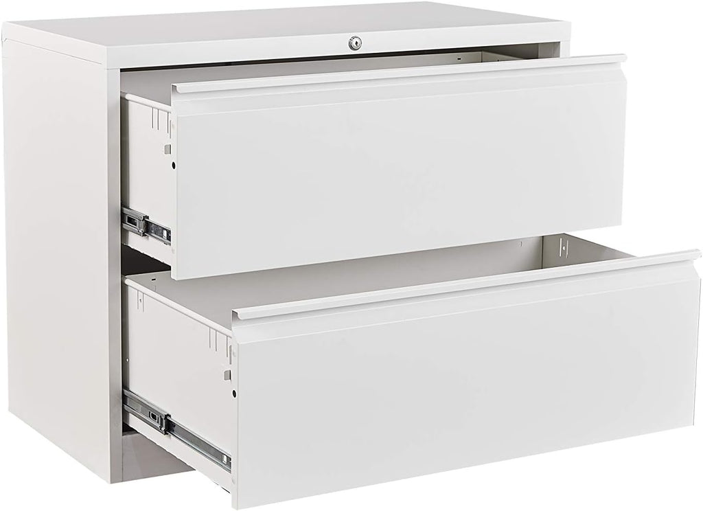2 Drawer Metal Lateral File Cabinet with Lock (Black) I736096