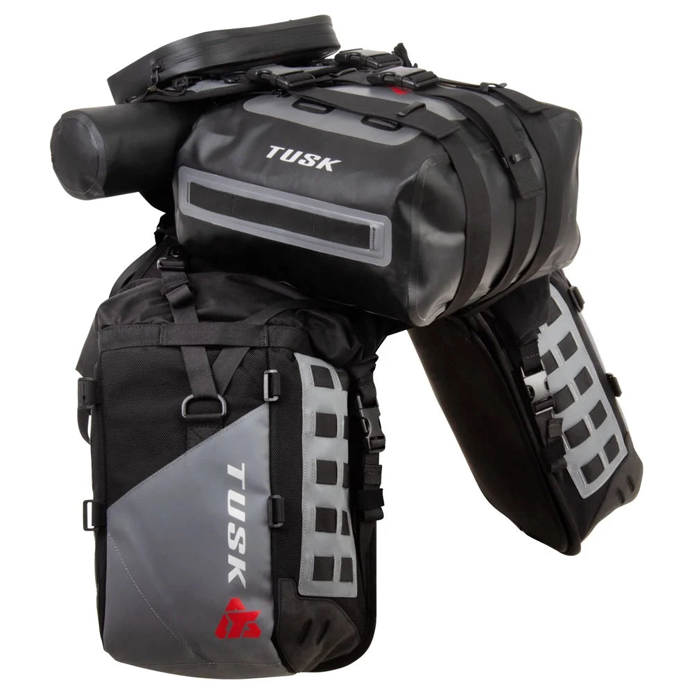 Rackless Luggage System with Small Dry Duffel Tail Bag Heat Shield B21052