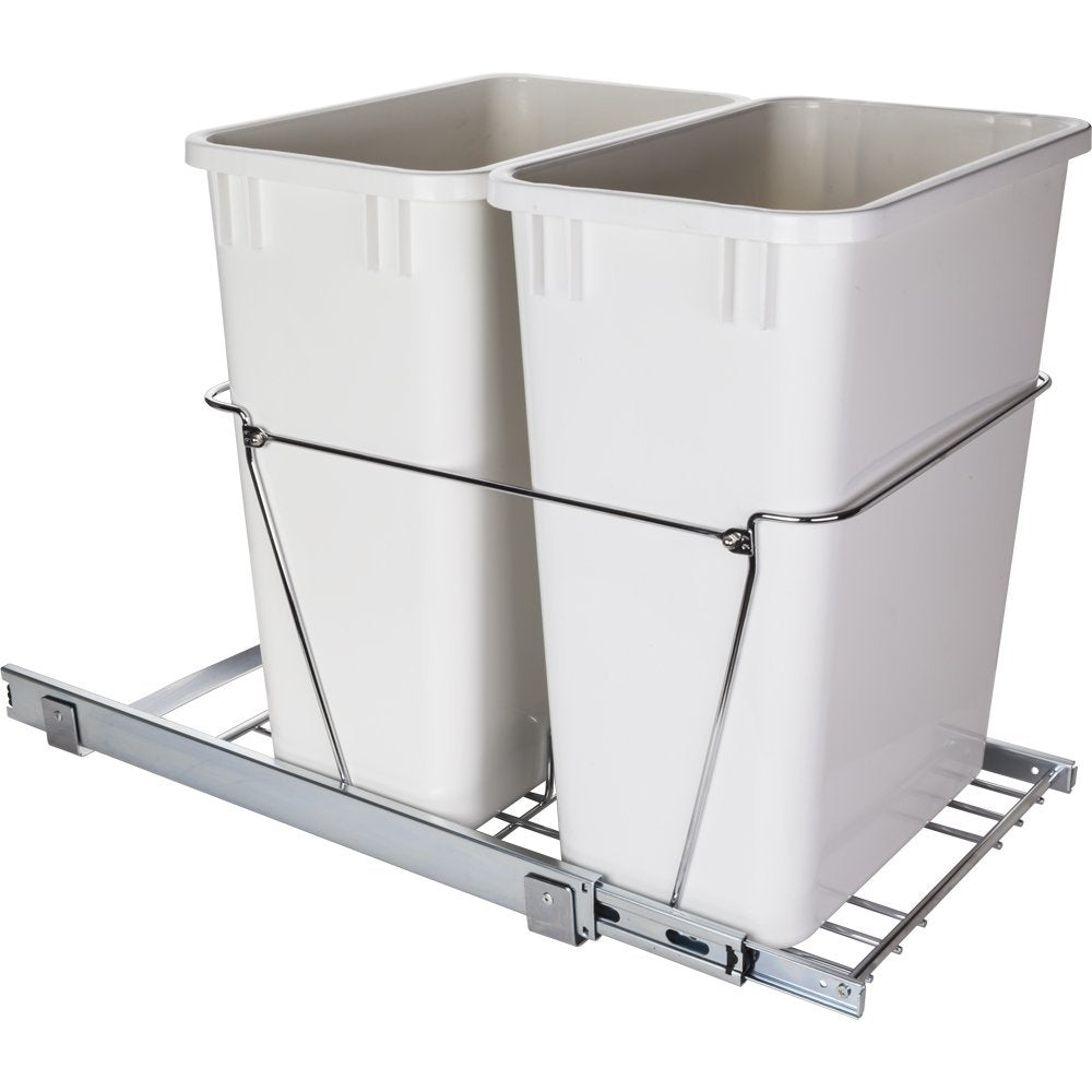35-Quart Black Single Pull-Out Waste Container System M86276
