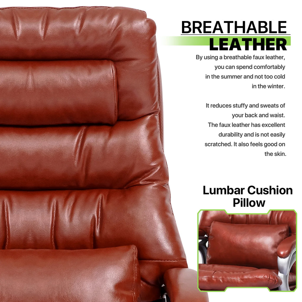 Brown PU Leather Swivel Office Chair Q469705