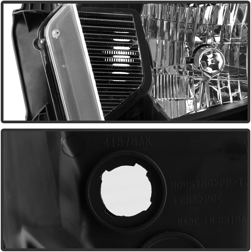 Black Housing Headlights Headlamps Pair R9174
