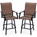 Set of 2 Outdoor Swivel Bar Stools with 360 Rotation Mesh - Brown E184516