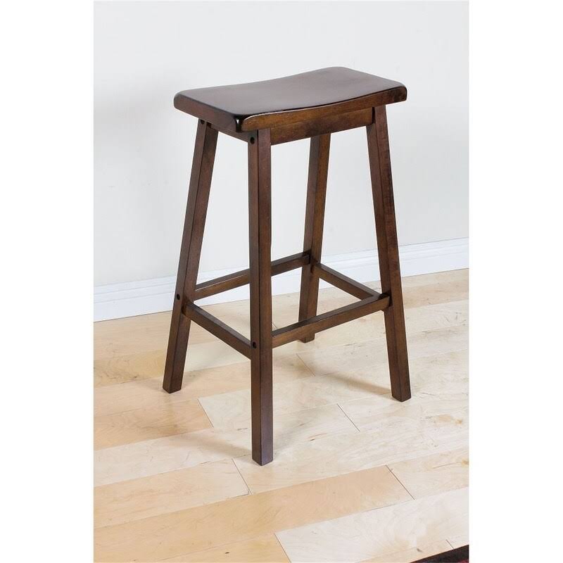 Walnut Wooden Gaucho Bar Stool (Set-2) Q8723