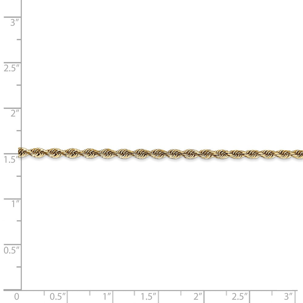 14kt Yellow Gold Diamond Cut Rope Chain 22 inch Lobster Clasp Q312