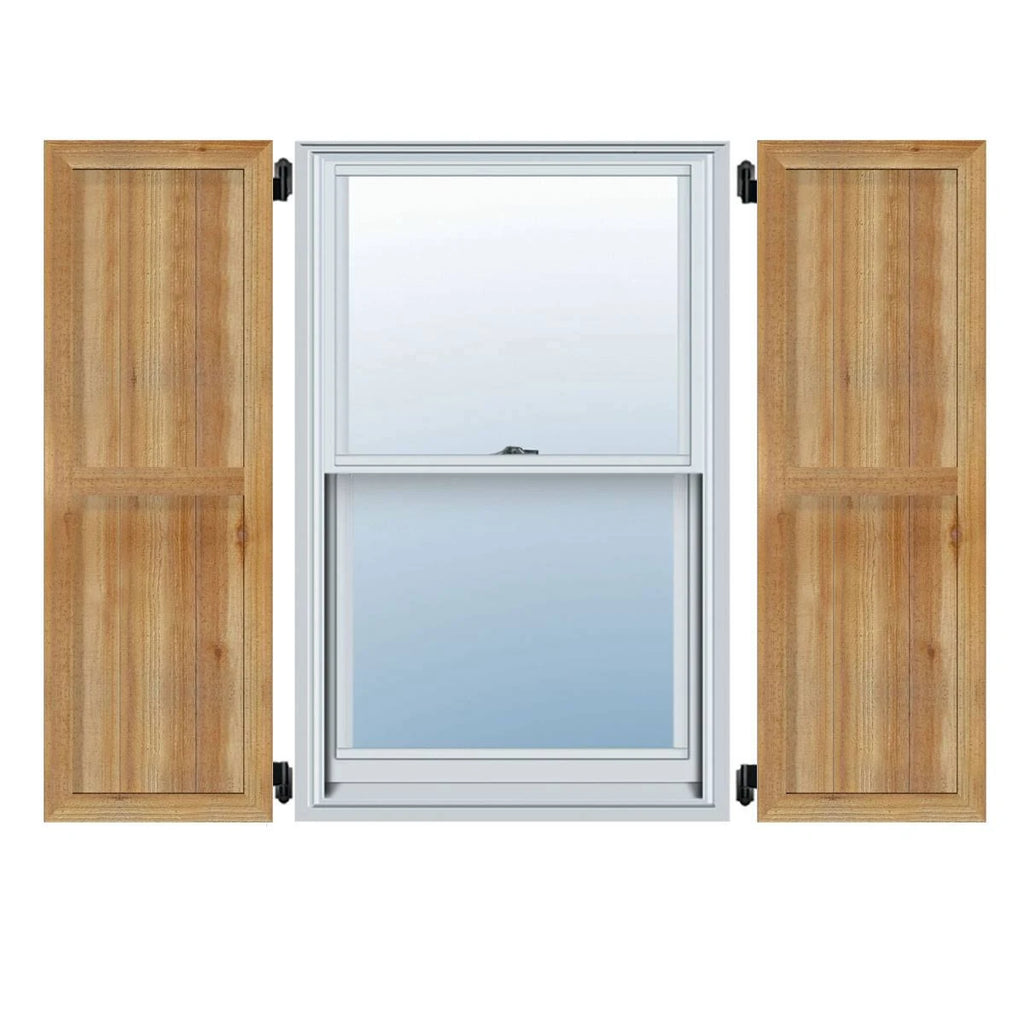 Framed Board-n-Batten Shutters, Rough Sawn Western Red Cedar (Per Pair) T9415