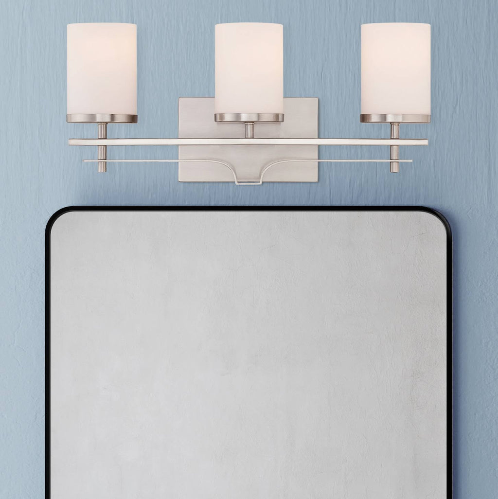 3 Light Bath Bar in Satin Nickel I965