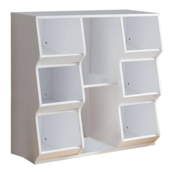 White Wood 8 Shelf Bookcase V16902