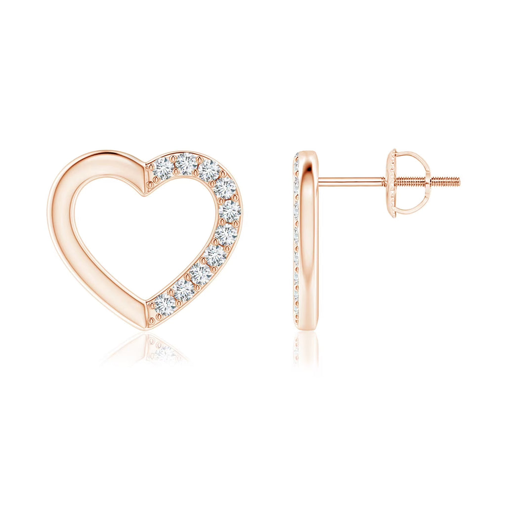 14K Rose Gold Diamond Stud Earrings O97586