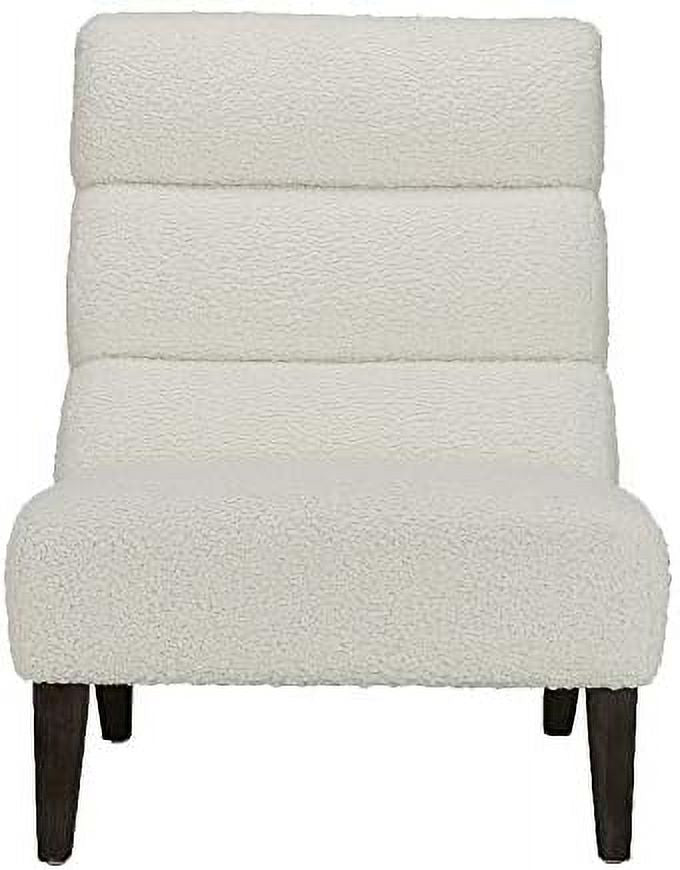 Saddle Brown Faux Leather Armless Accent Chair with Solid Wooden Legs V538