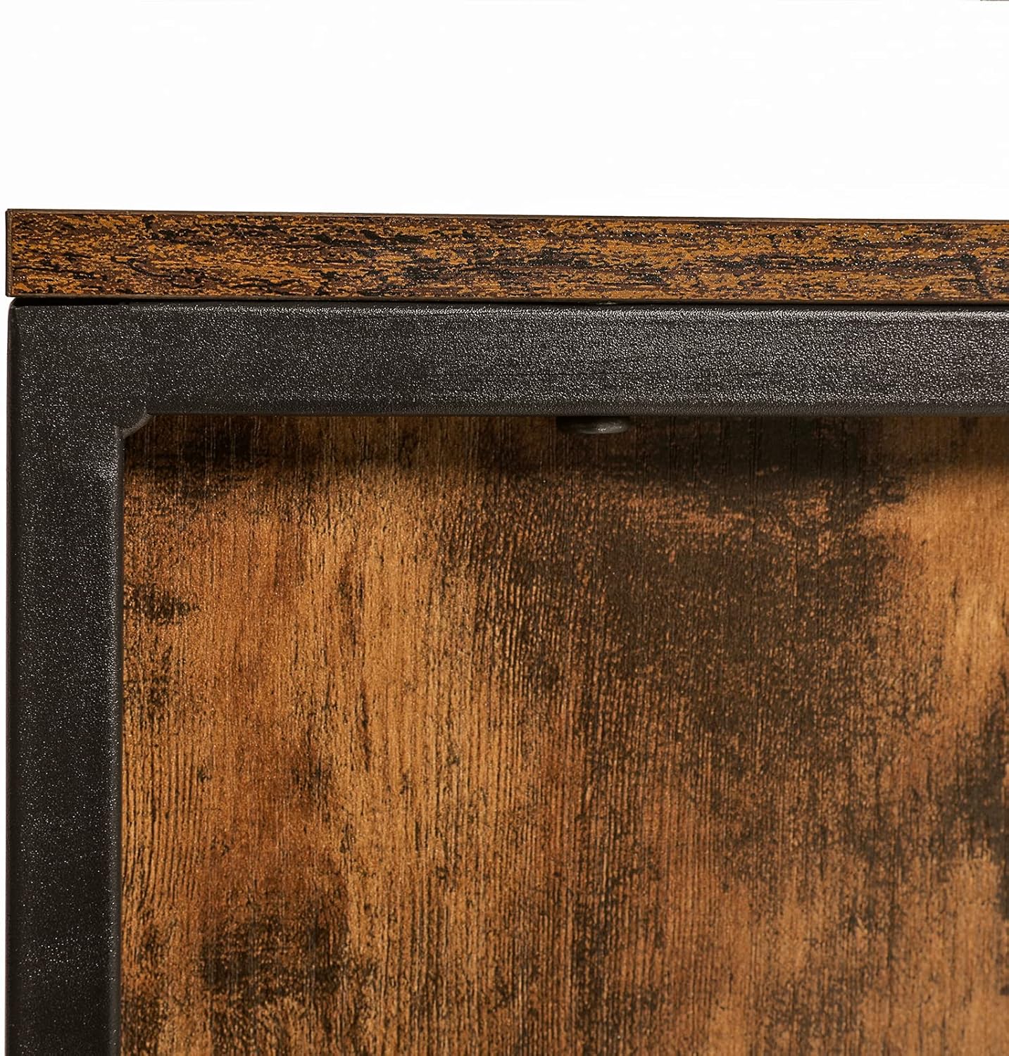 Rustic Brown End Table with Drawer and Mesh Door V549145