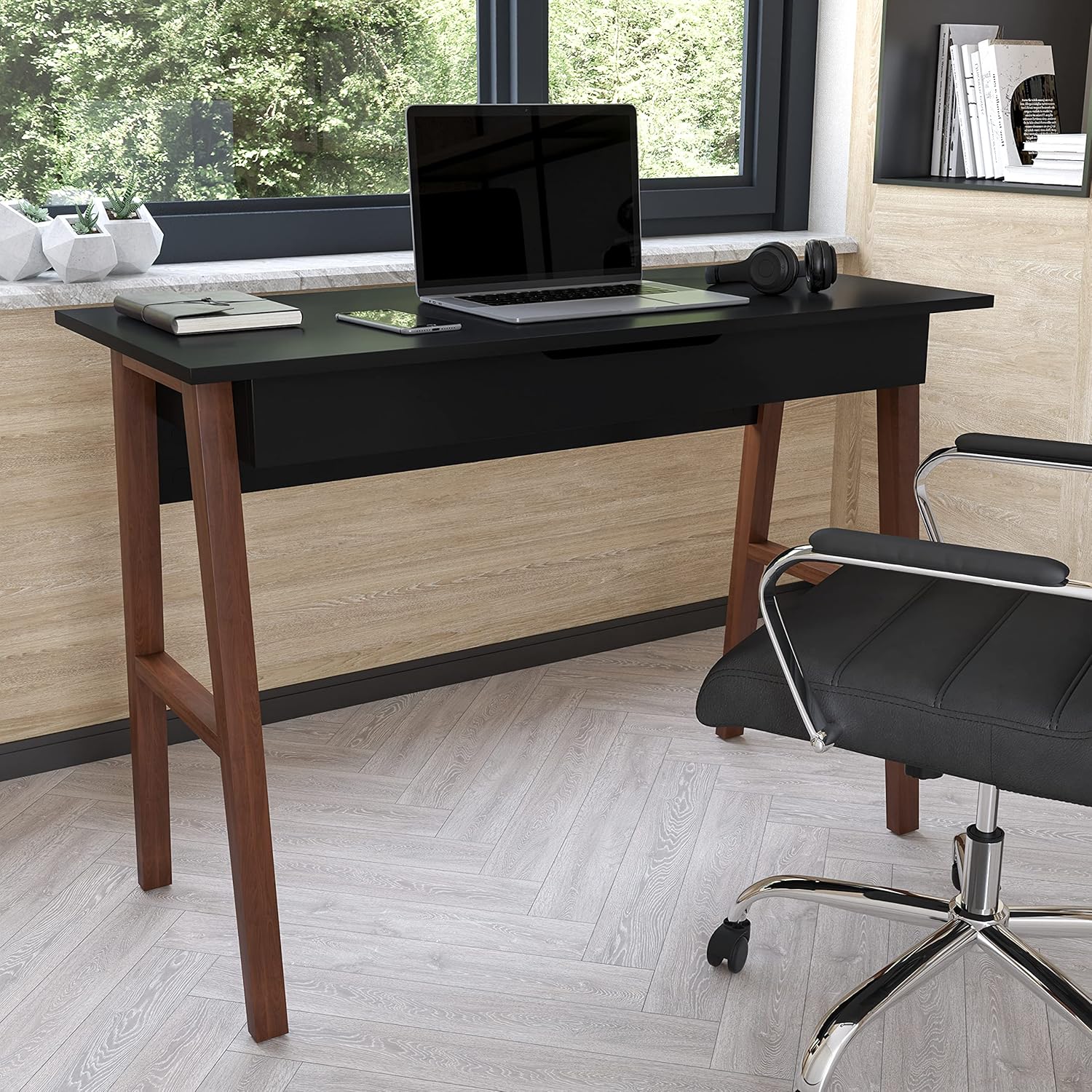 White Computer Desk with Storage Drawer M175