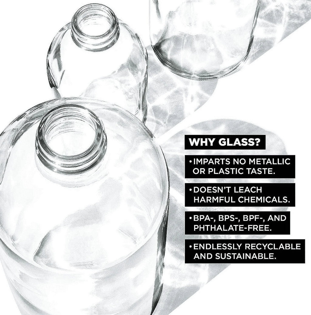 16oz Glass Water Bottle with Removable Silicone Sleeve I4895