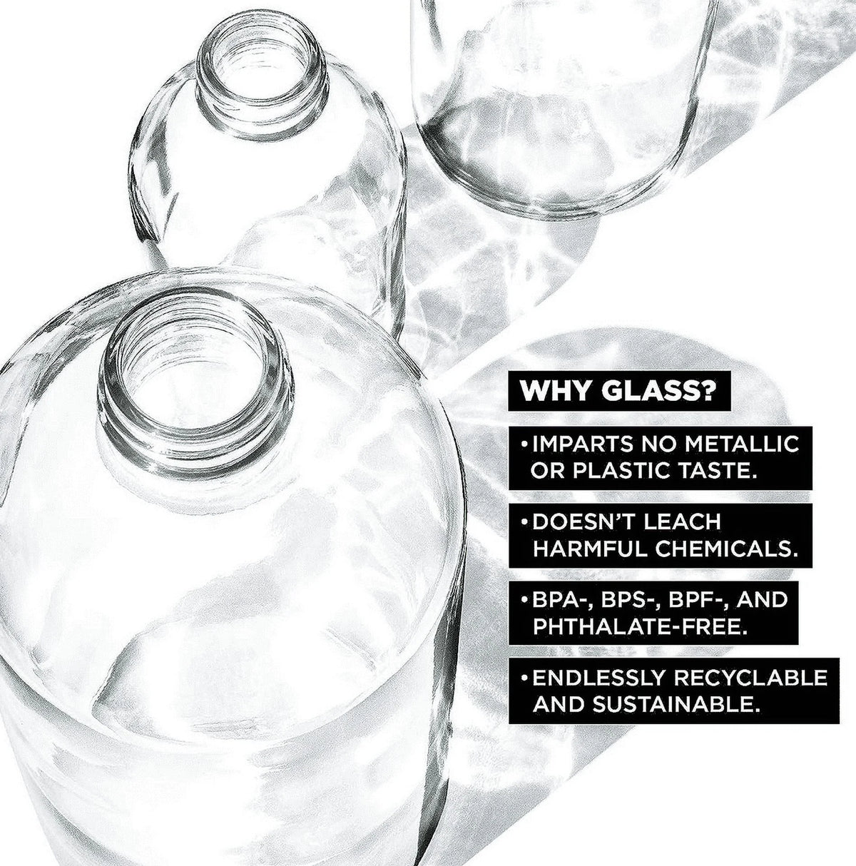 16oz Glass Water Bottle with Removable Silicone Sleeve I4895