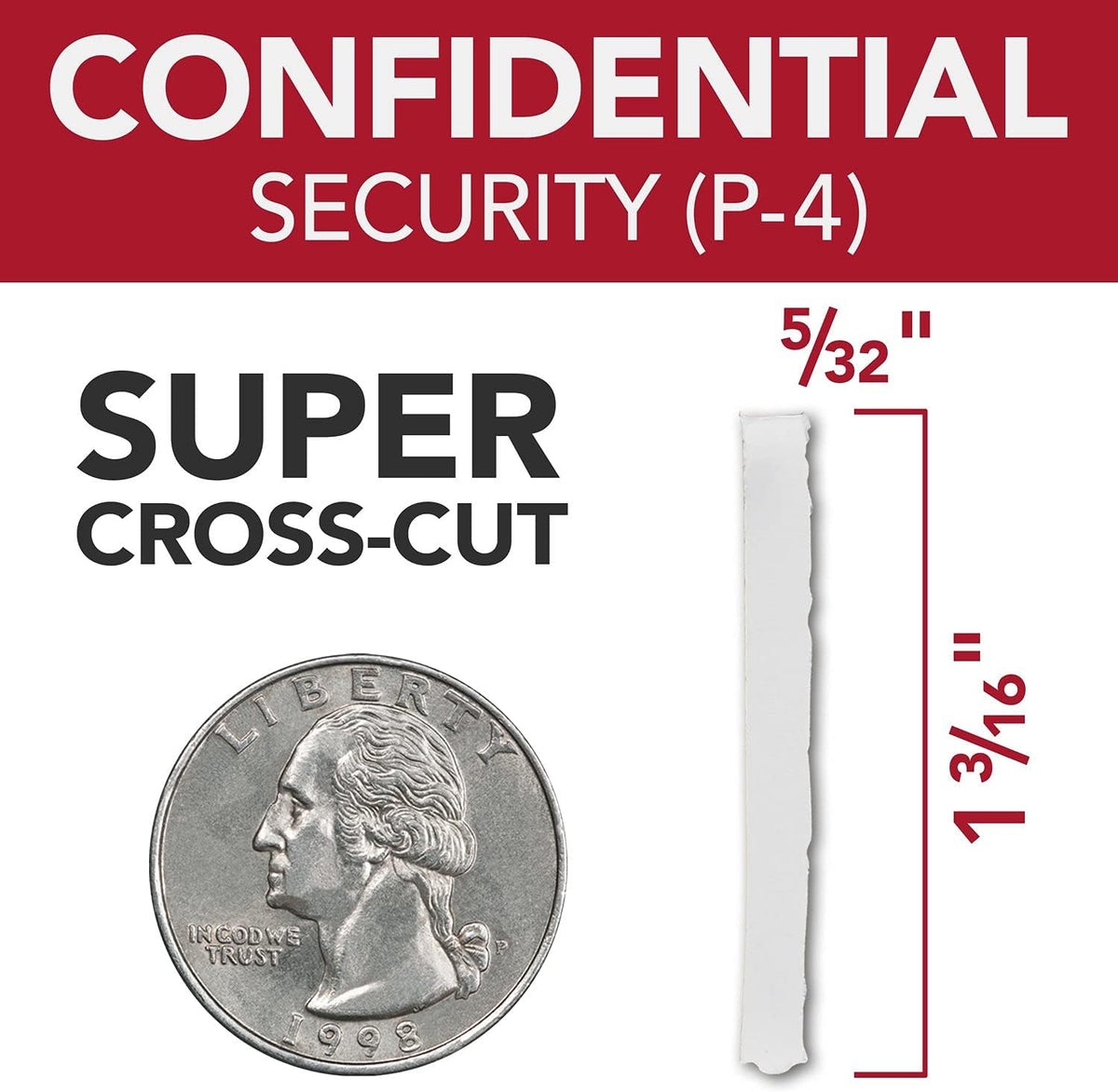 Paper Shredder, 300 Sheet Capacity, Super Cross-Cut J4946