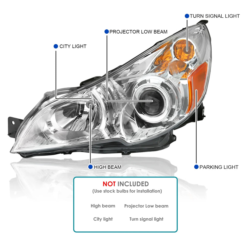 Chrome Housing Clear Lens Projector Headlight D74957