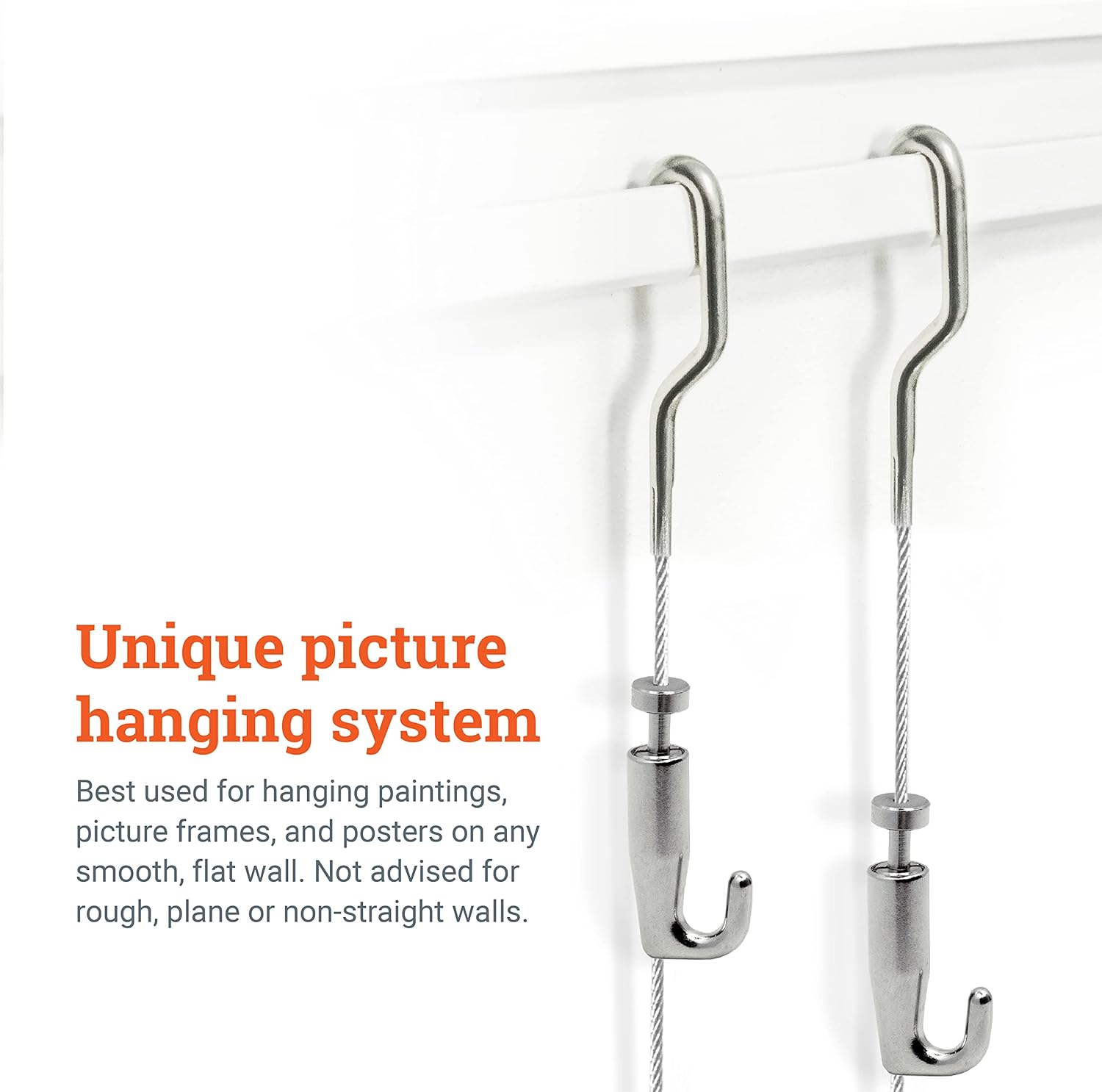 79 Inch Steel Track Kit with Picture Hooks and Hardware Q2586