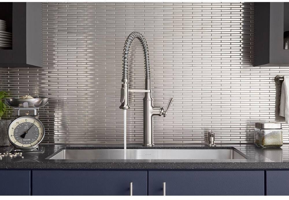 Kohler Kitchen Faucet Pull-Down Sprayer Single Handle Vibrant Stainless Q841176