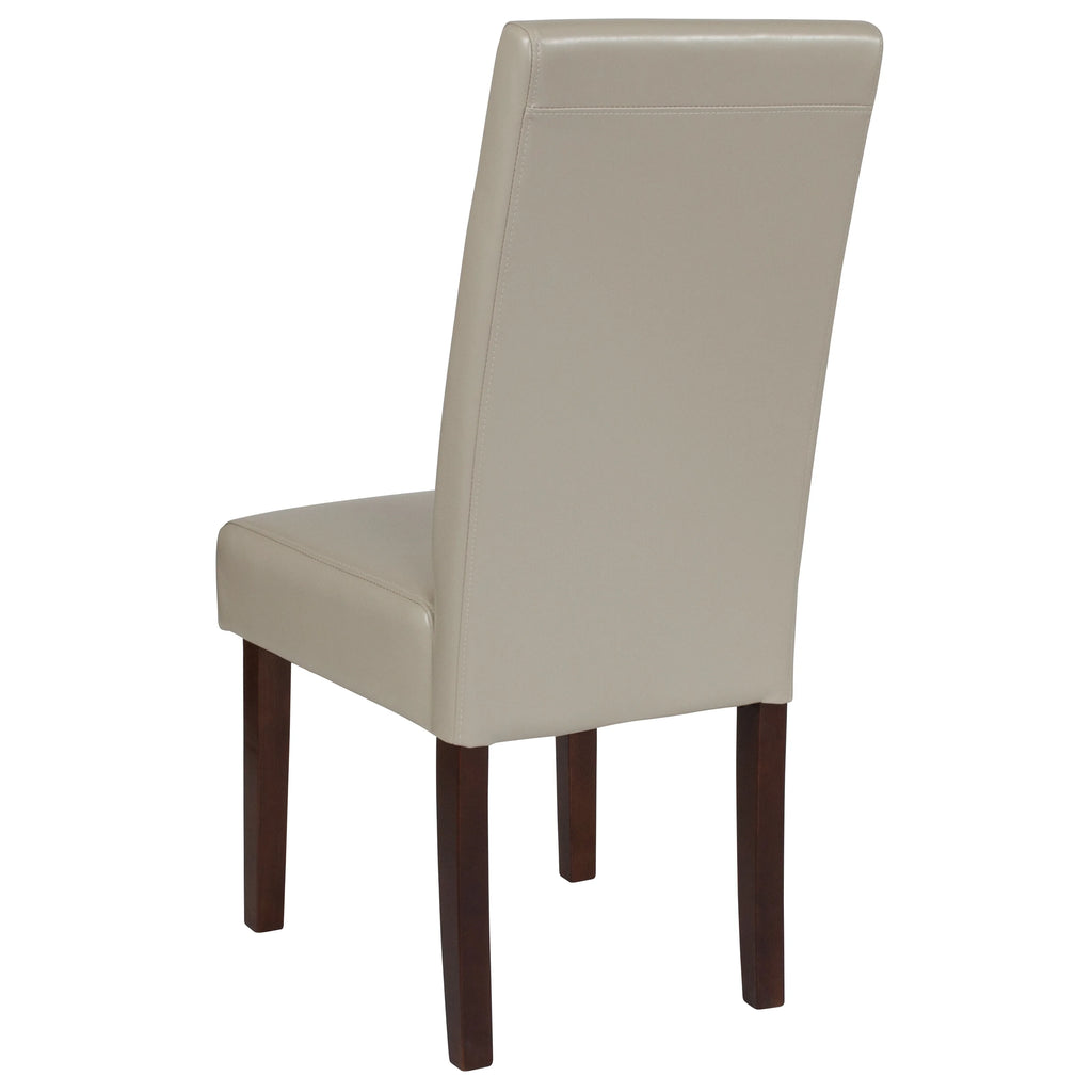 Beige Faux Leather Panel Back Parsons Dining Chair - Set of 6 H613