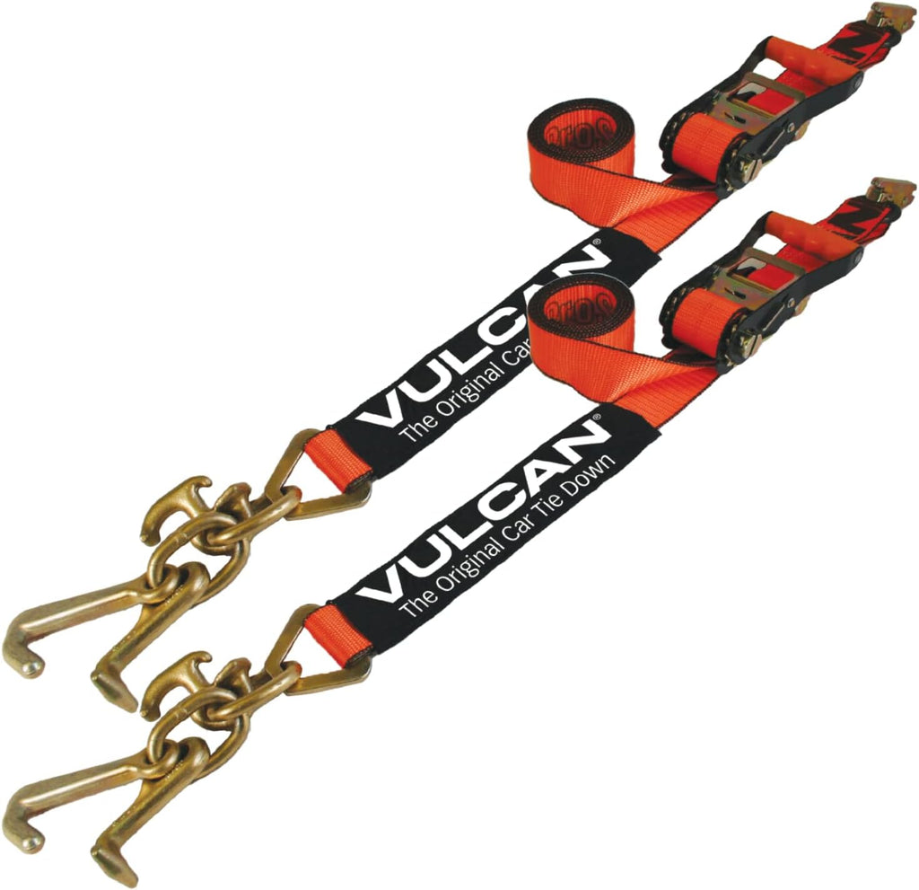Classic Yellow Car Tie Down with Frame Hook Cluster - 96 Inch - 2 Pack U2654