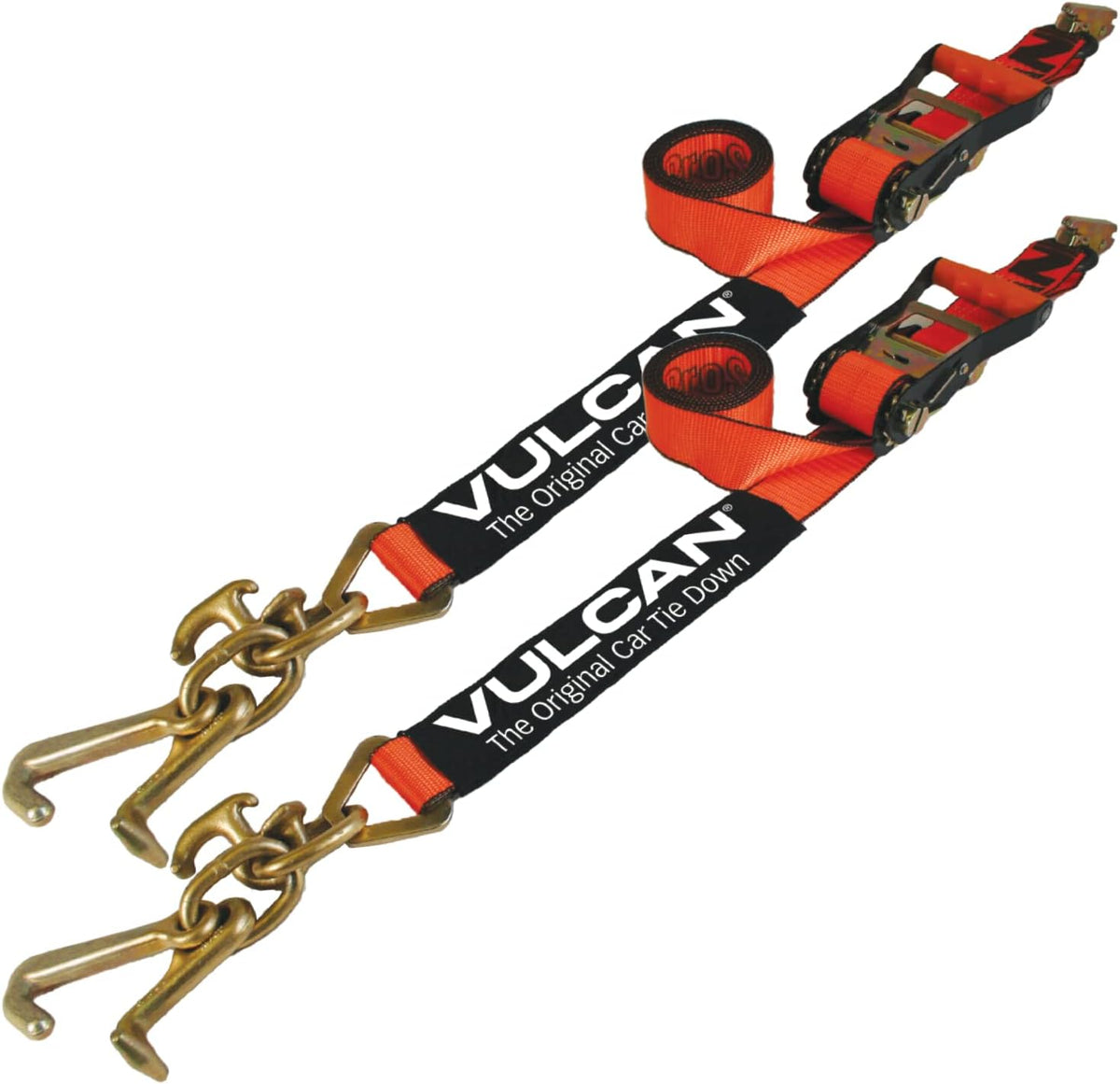 Classic Yellow Car Tie Down with Frame Hook Cluster - 96 Inch - 2 Pack U2654