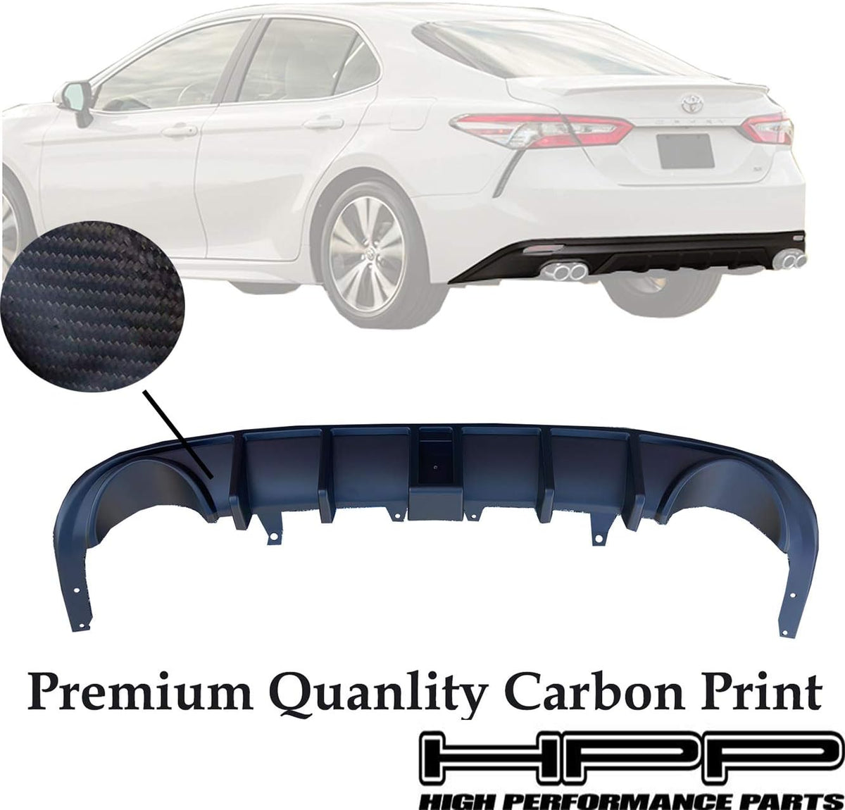 Rear Bumper Lip Diffuser Matte Black G2377
