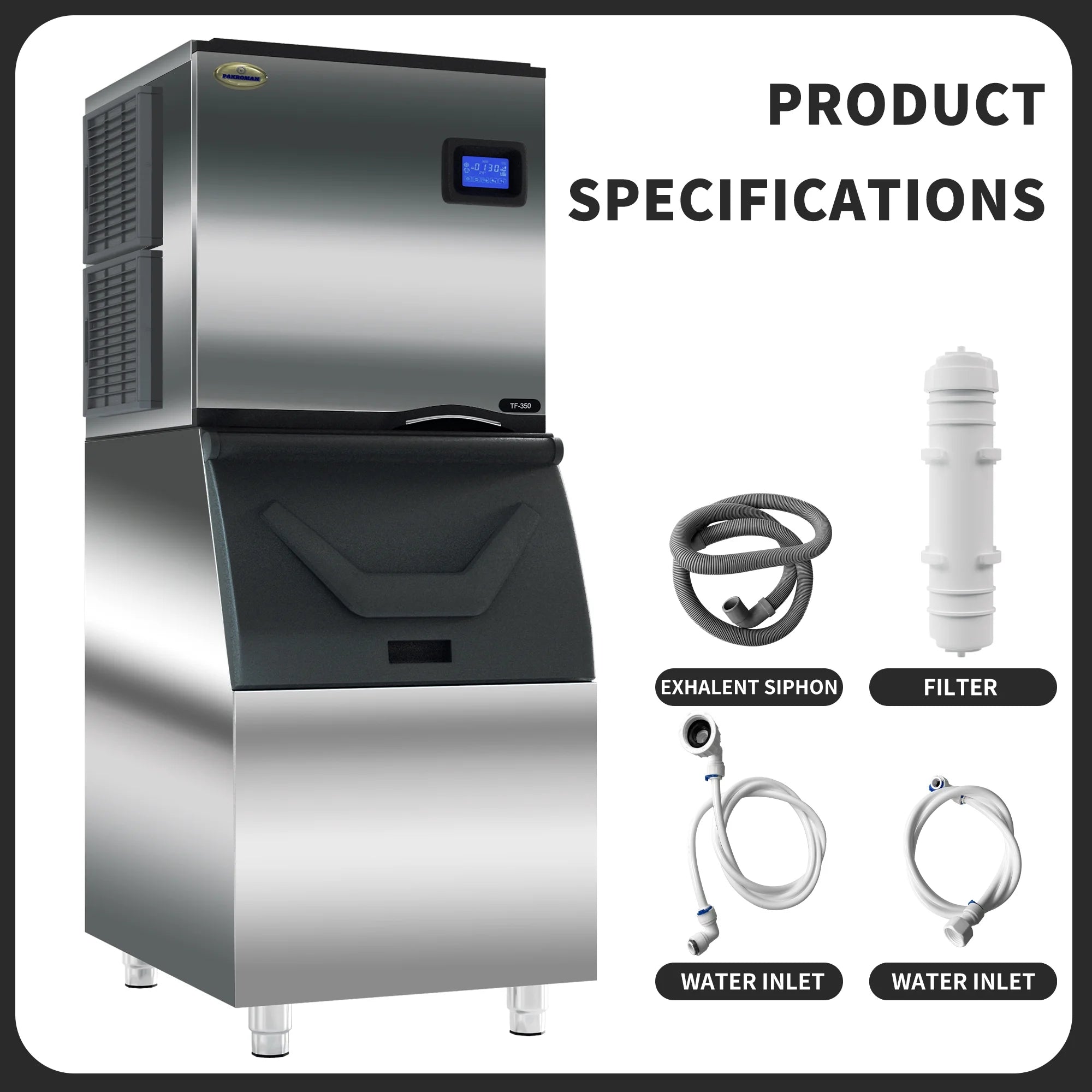 Commercial Ice Maker Machine with Stainless Steel Compressor A14087