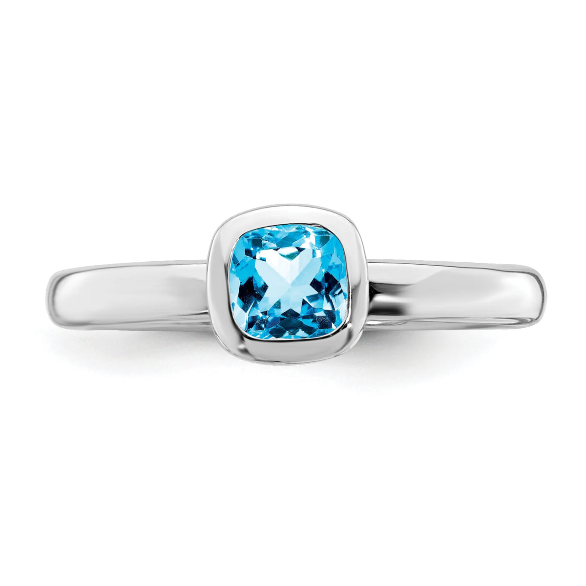 Sterling Silver Blue Topaz Ring J1028