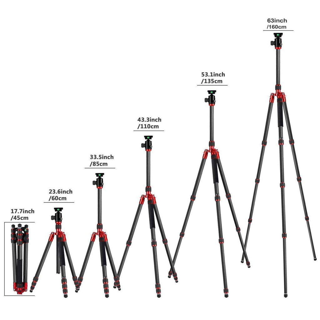 Carbon Fiber 67x22/170cm Tripod Monopod with 360 Degree Ball Head Q55522