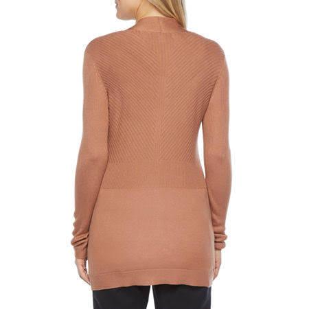 Beige Long Sleeve Open Front Cardigan Y4029